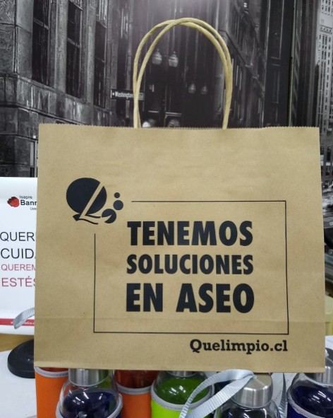 Bolsa de papel kraft impresa por serigrafía